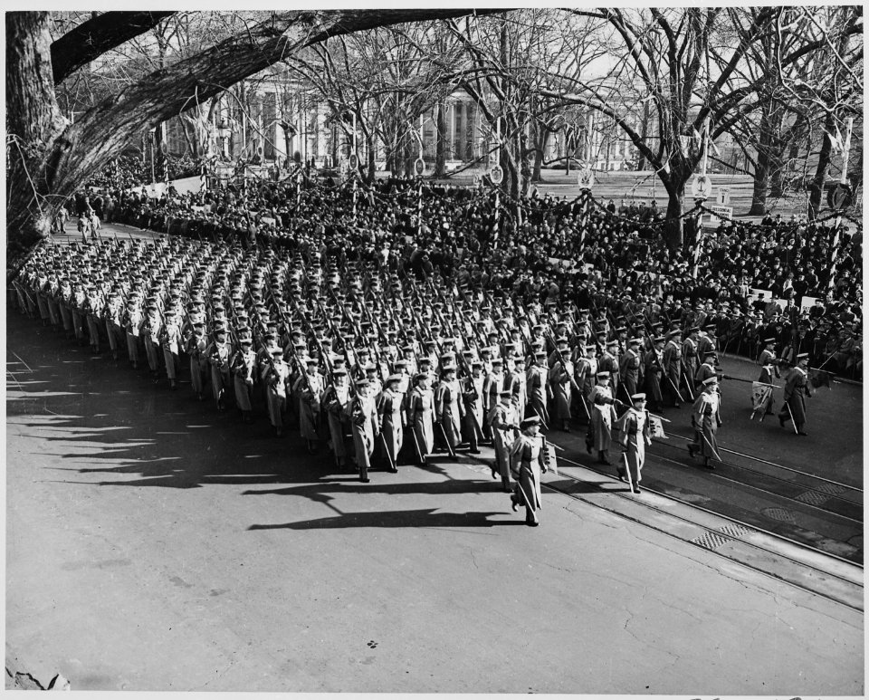 The cadets of West Point in President Truman's inaugural parade. - NARA - 200054