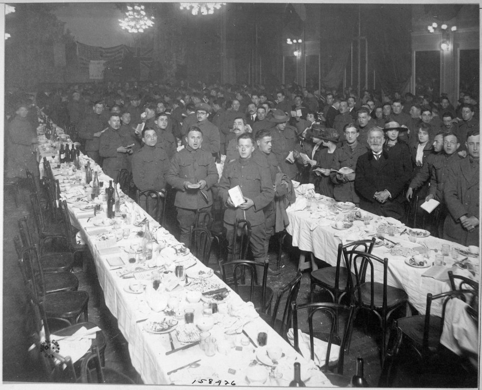 The Second Passover Sedar Dinner given by Jewish Welfare Board, to the men of Jewish Faith in the American... - NARA - 531148