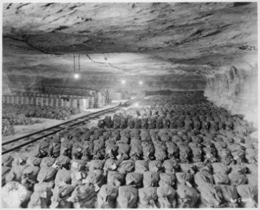 The 90th Division discovered this Reichsbank wealth, SS loot, and Berlin museum paintings that were removed from... - NARA - 540135
