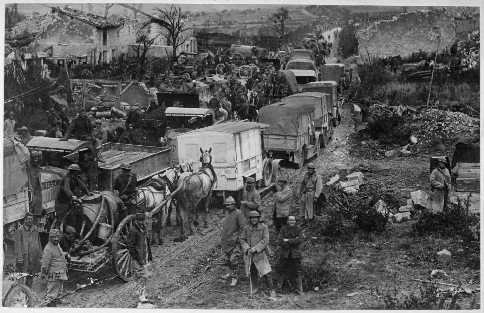 The congestion of traffic on roads back of the American lines in the Argonne is, at certain places, so great that the... - NARA - 530759