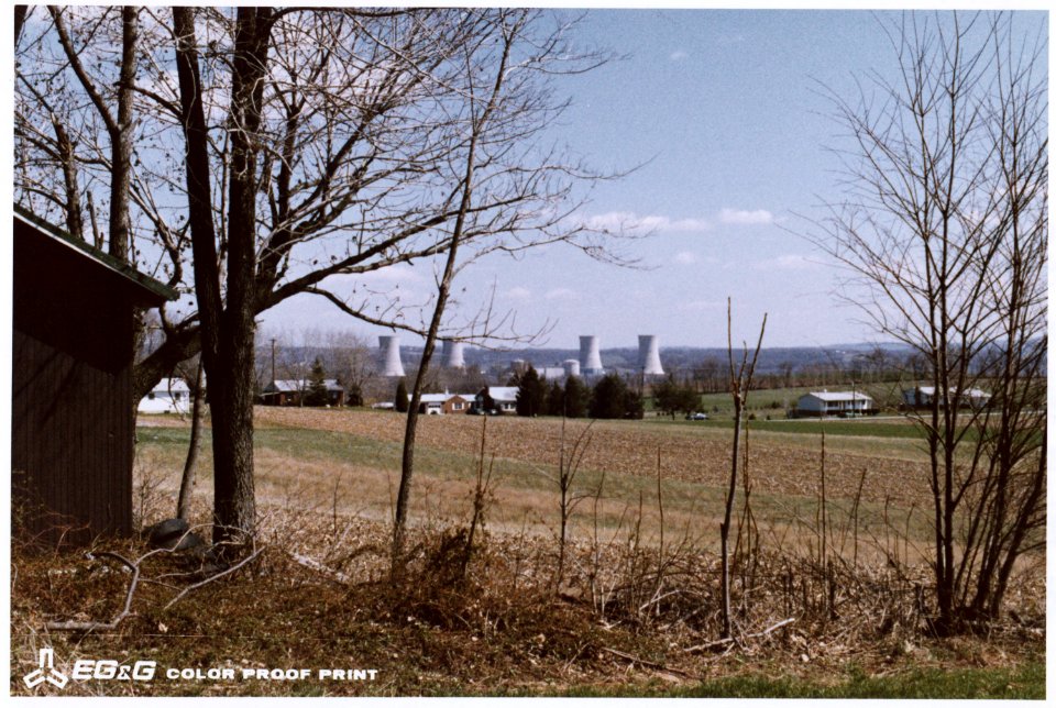 Three Mile Island plant through trees - NARA - 540038