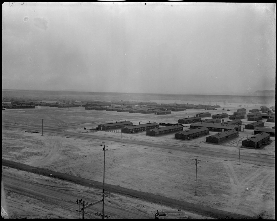 Topaz, Utah. A panorama view of the Central Utah Relocation Center, taken from the water tower. - NARA - 536976
