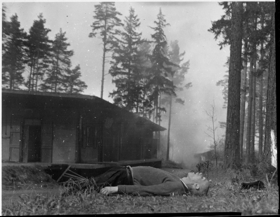 This Polish Jew was shot in cold blood by the retreating Germans as the 3rd U.S. Army advanced into the Ohrdruf area... - NARA - 531266
