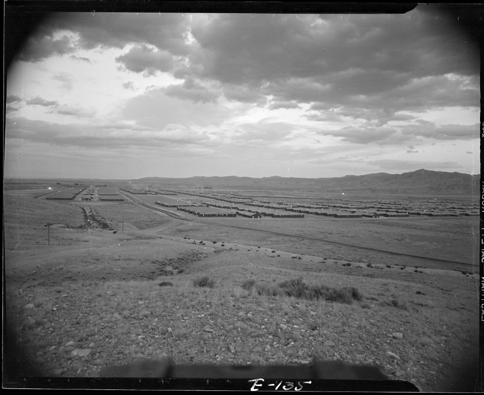 Topaz, Utah. A panorama view of the Central Utah Relocation Center taken from the water tower. - NARA - 536973