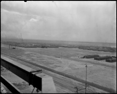 Topaz, Utah. A panorama view of the Central Utah Relocation Center, taken from the water tower. - NARA - 536977
