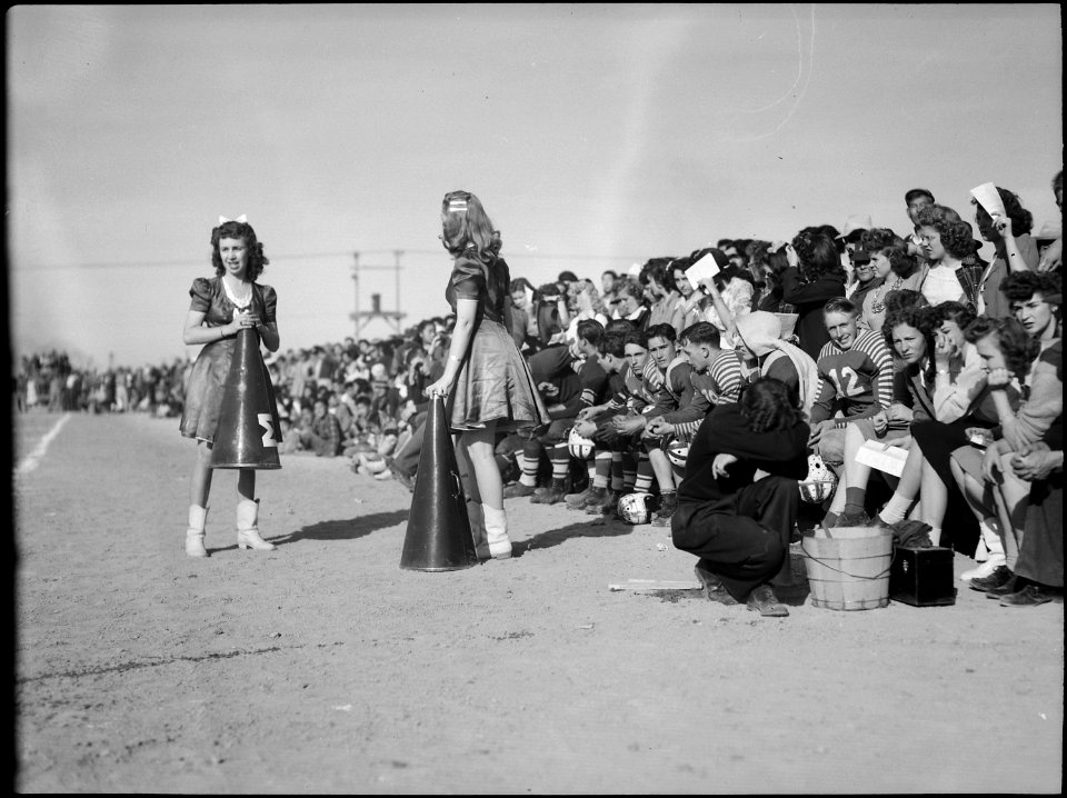 Topaz, Utah. The visitors from Fillmore, Utah brought a good cheering section with them when their . . . - NARA - 539515