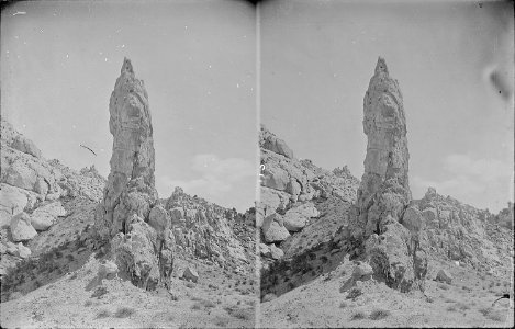 The Tower on Vermillion Creek, Brown's Park, Wyoming. Same as 426. Old no. 423. Negative destroyed - NARA - 517830 photo