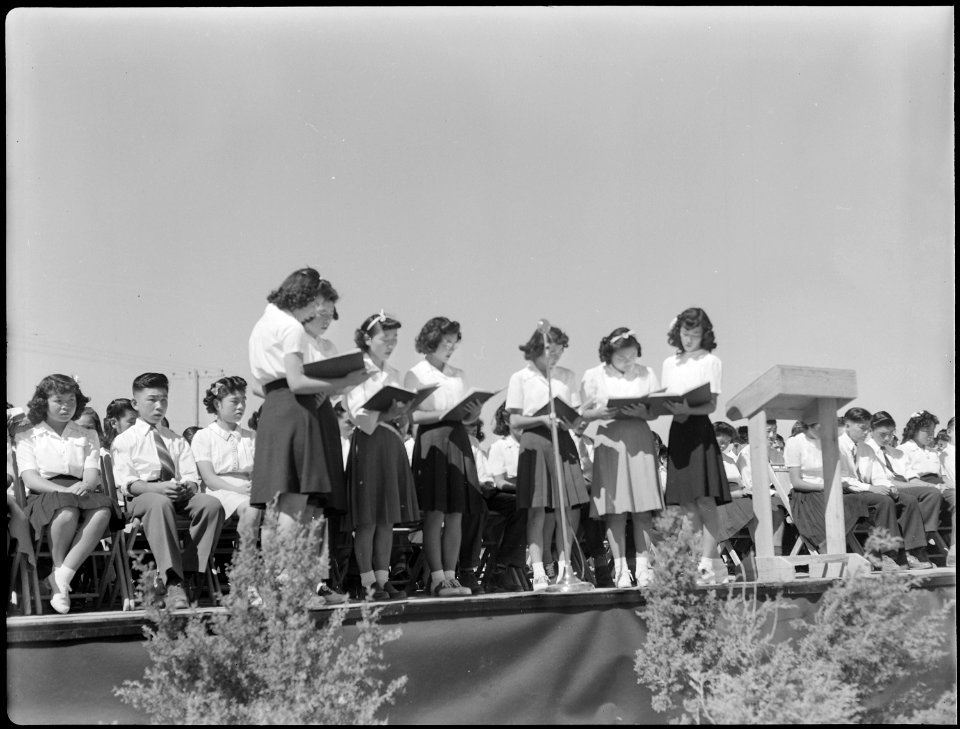 Topaz, Utah. Scenes at graduation of 9th grade junior high class at Topaz. - NARA - 537263