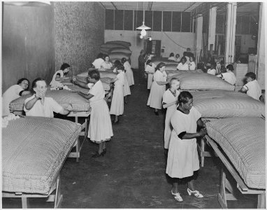 Topeka, Kansas. Works Progress Administration (WPA) mattress making project. - NARA - 518266 photo