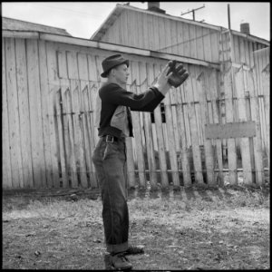 Tracy, California. Baseball Recreation. Catch^ Try-outs for the town baseball team - NARA - 532249