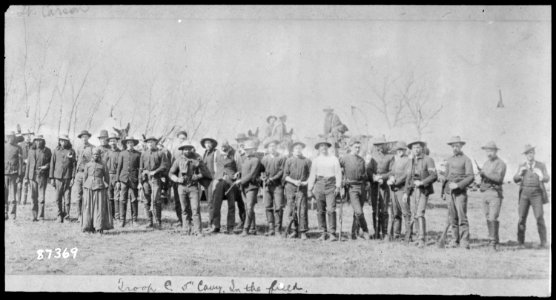 Troop`C,' 5th Cavalry, which arrested boomers and squatters prior to opening of Oklahoma, ca. 1888 - NARA - 530909