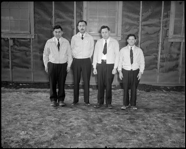 Tule Lake Relocation Center, Newell, California. A group of four supervisors, who direct the activi . . . - NARA - 536970