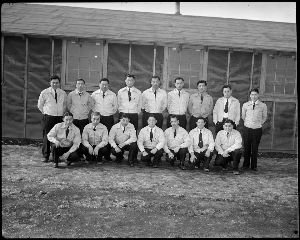 Tule Lake Relocation Center, Newell, California. A group picture, showing supervisors and field sup . . . - NARA - 536969