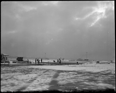 Tule Lake Relocation Center, Newell, California. A wintry view of early construction work on the Tu . . . - NARA - 536954