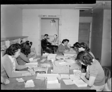 Tule Lake Relocation Center, Newell, California. Arthur Ramey, supervisor of student teachers in co . . . - NARA - 536523