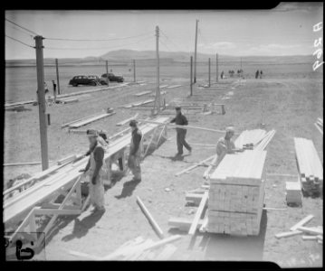 Tule Lake Relocation Center, Newell, California. Construction begins on this War Relocation Authori . . . - NARA - 536210