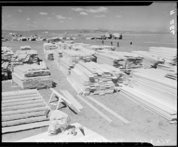Tule Lake Relocation Center, Newell, California. Construction begins April 23, 1942 on this War Rel . . . - NARA - 536197