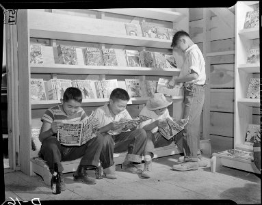 Tule Lake Relocation Center, Newell, California. Four little evacuees from Sacramento, California, . . . - NARA - 538215