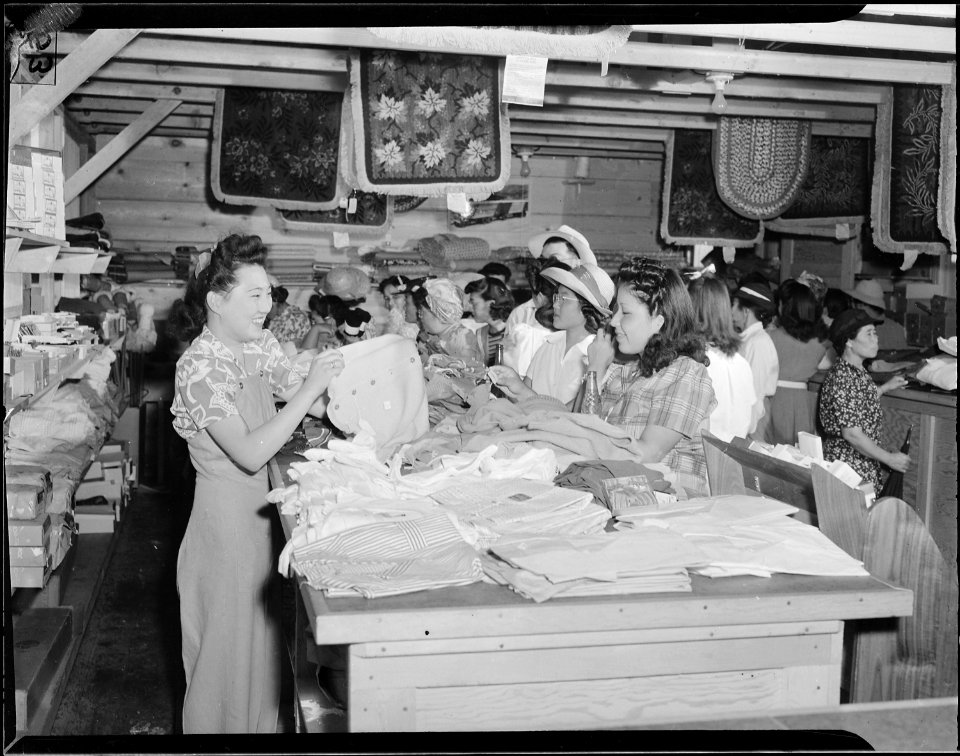 Tule Lake Relocation Center, Newell, California. Lillian Hiraike, 18, evacuee from Seattle, Washing . . . - NARA - 538212
