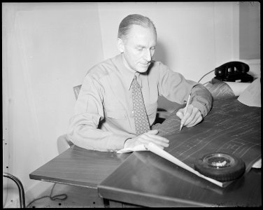 Tule Lake Relocation Center, Newell, California. Mortimer Cook. In charge of Transportation Department. - NARA - 536685
