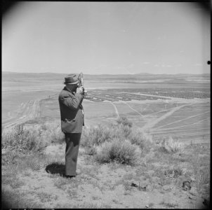 Tule Lake Relocation Center, Newell, California. Newspaper cameramen from the San Francisco newspap . . . - NARA - 537152