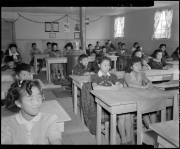 Tule Lake Relocation Center, Newell, California. Seventh grade pupils at this relocation center. - NARA - 536525