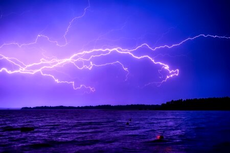 Electrical rain lightning photo
