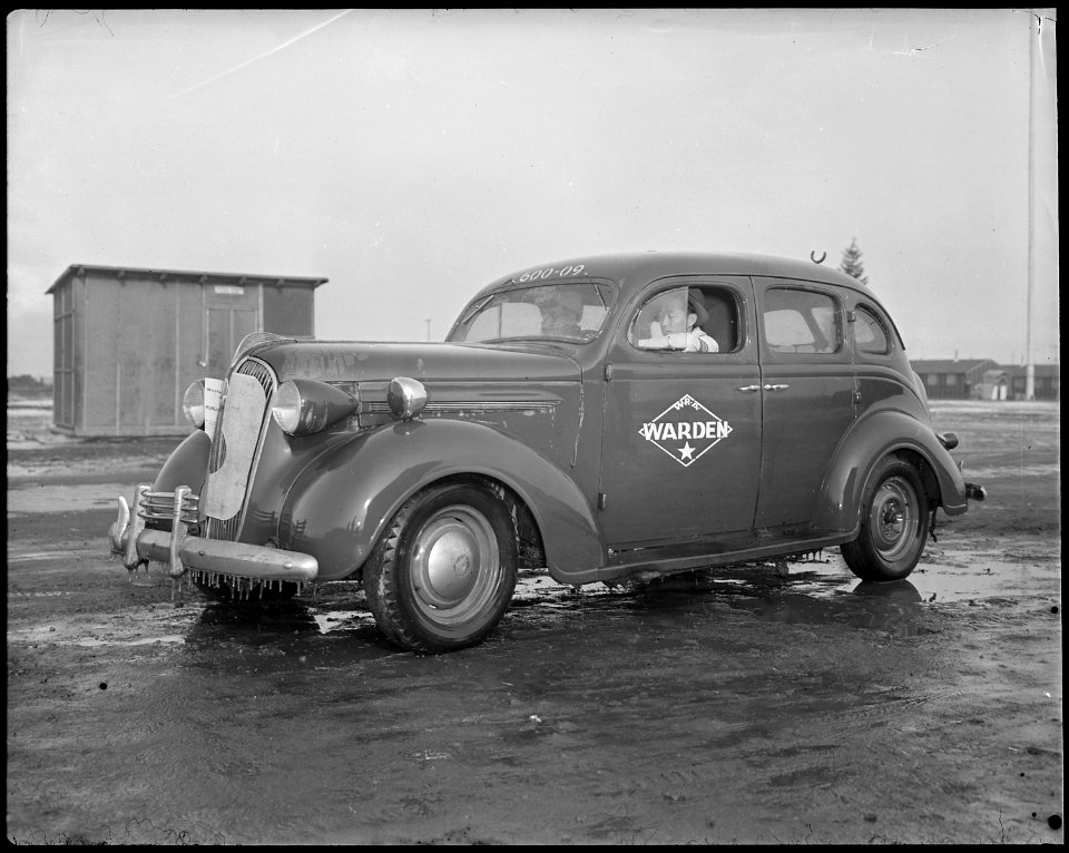Tule Lake Relocation Center, Newell, California. This photo shows one of the two patrol cars which . . . - NARA - 536971