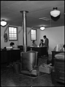 Tule Lake Relocation Center, Newell, California. This photograph shows one of the fire hazards whic . . . - NARA - 538446