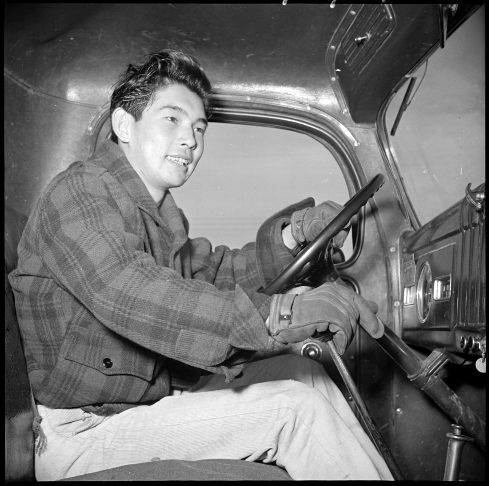 Tule Lake Relocation Center, Newell, California. Tom Yamaoka, Truck Driver. - NARA - 536691