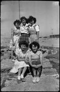 Tule Lake Relocation Center, Newell, California. Typical high school girls. - NARA - 539419