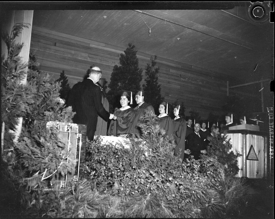 Tule Lake Segregation Center, Newell, California. Guy Ceek, assistant high school principal of Tri- . . . - NARA - 539568