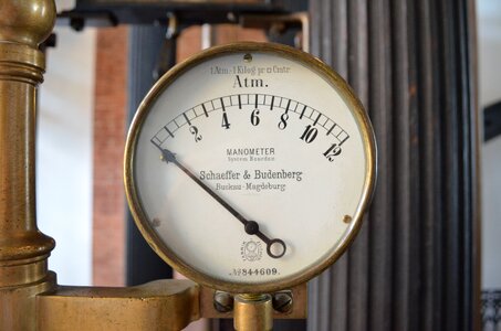 Antique technology pressure gauge photo
