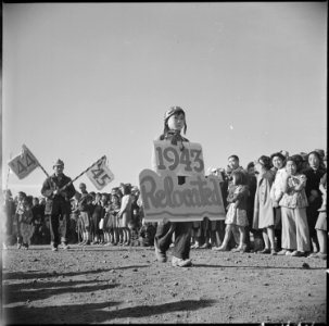 Tule Lake Relocation Center, Newell, California. Two of the participants of the Harvest Festival pa . . . - NARA - 536338