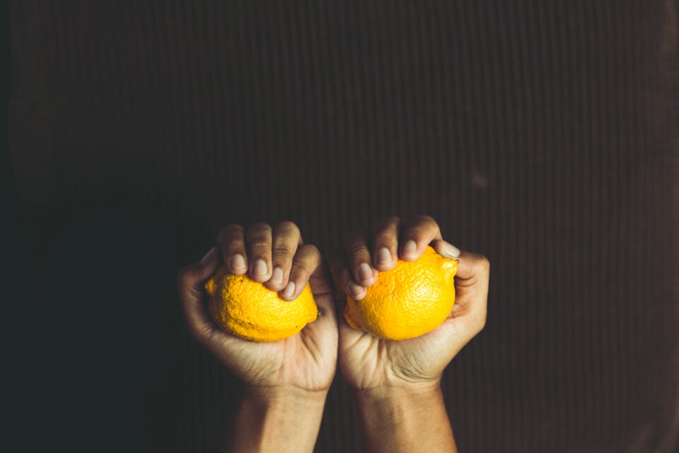 Woman fruit gray food