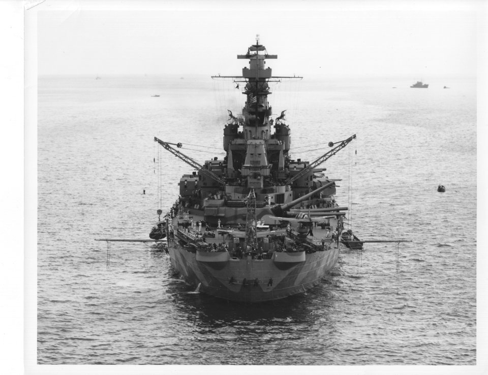 USS Indiana stern view Hampton Roads NARA BS 33570