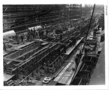 USS Iowa (BB61) in the New York Navy Yard Looking Forward From About FR 106 - NARA - 5957434