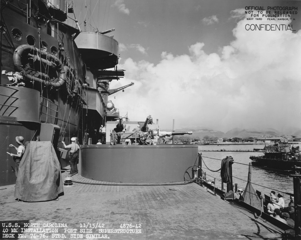 USS North Carolina 40mm guns NARA 19LCM-BB55-4876-42