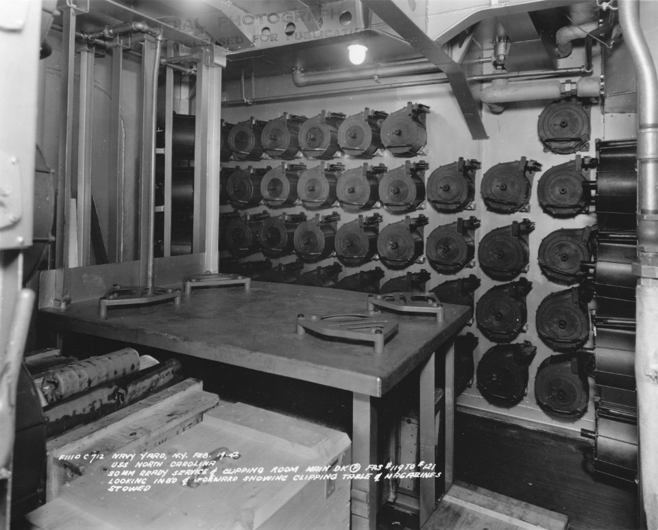 USS North Carolina clipping room NARA BS 29214