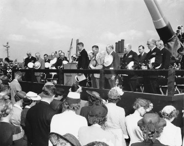 USS North Carolina launching ceremony NARA BS 73086