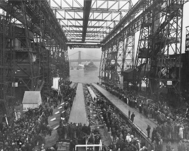USS North Carolina afloat after launching NARA BS 73071