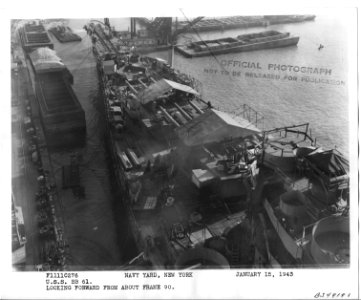 USS Iowa (BB61) in the New York Navy Yard Looking Forward From About Frame 90 - NARA - 5957441 photo