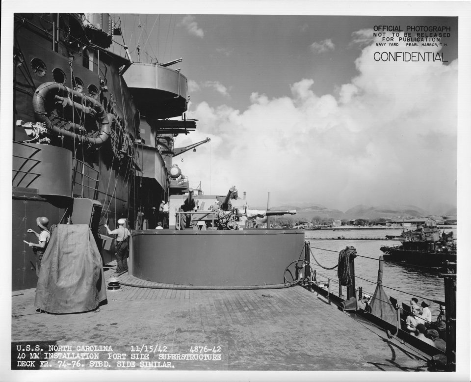 USS North Carolina 40mm guns NARA 19LCM-BB55-4876-42