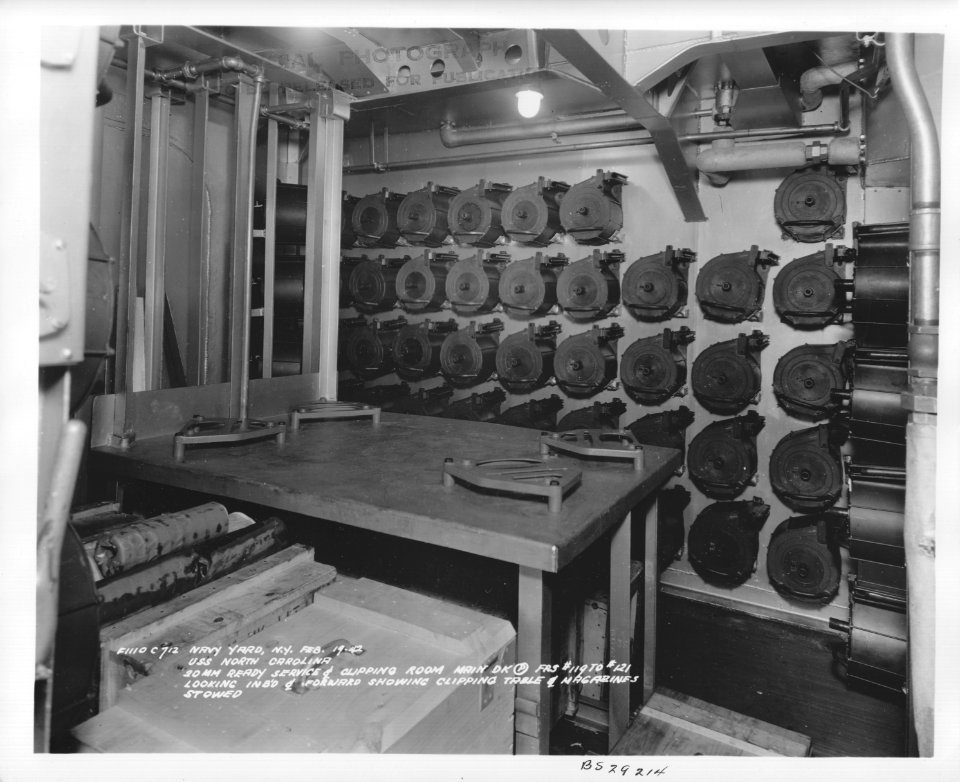 USS North Carolina clipping room NARA BS 29214