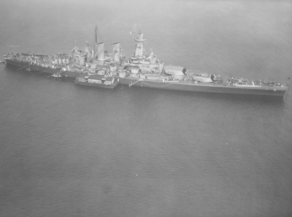 USS Washington aerial view NARA BS 33802