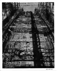 USS Iowa (BB61) in the New York Navy Yard Midship Looking Aft - NARA - 5957440