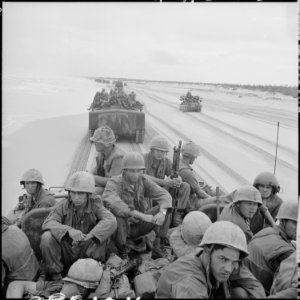 Vietnam....LVTP-5 amphibious tractors transport 3rd Marine Division troops. - NARA - 532508