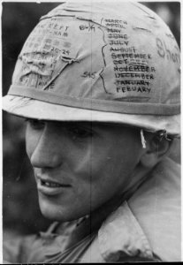 Vietnam....A Sky Trooper from the 1st Cavalry Division (Airmobile) keeps track of the time he has left on his short... - NARA - 531453