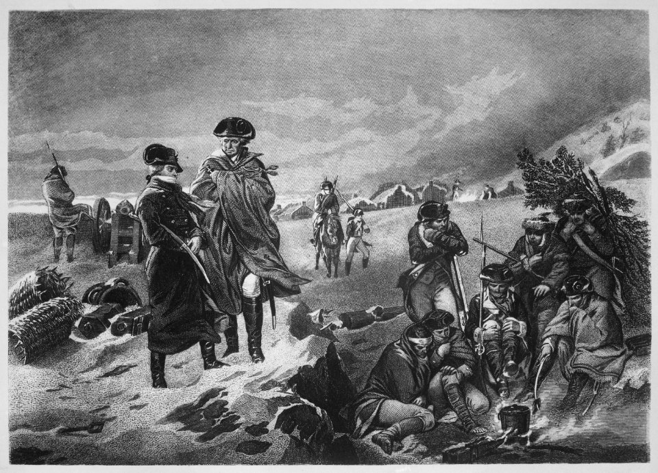 Valley Forge-Washington & Lafayette. Winter 1777-78. Copy of engraving by H. B. Hall after Alonzo Chappel., 1931 - 1 - NARA - 532877