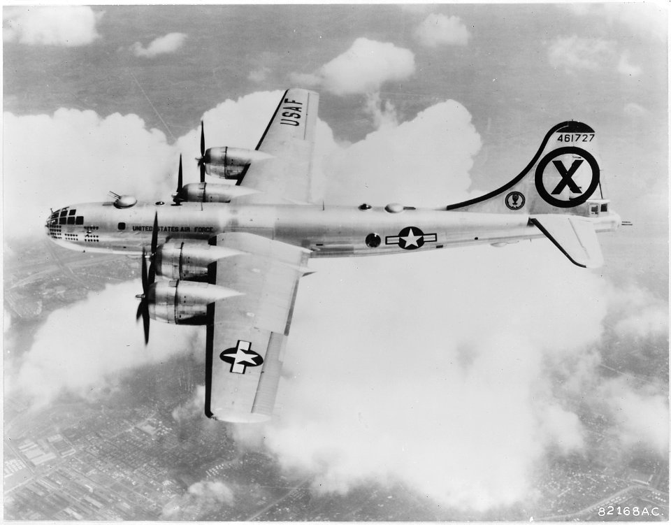 View of RB-29 of the 31st Reconnaissance Squadron, somewhere over Korea. - NARA - 542251